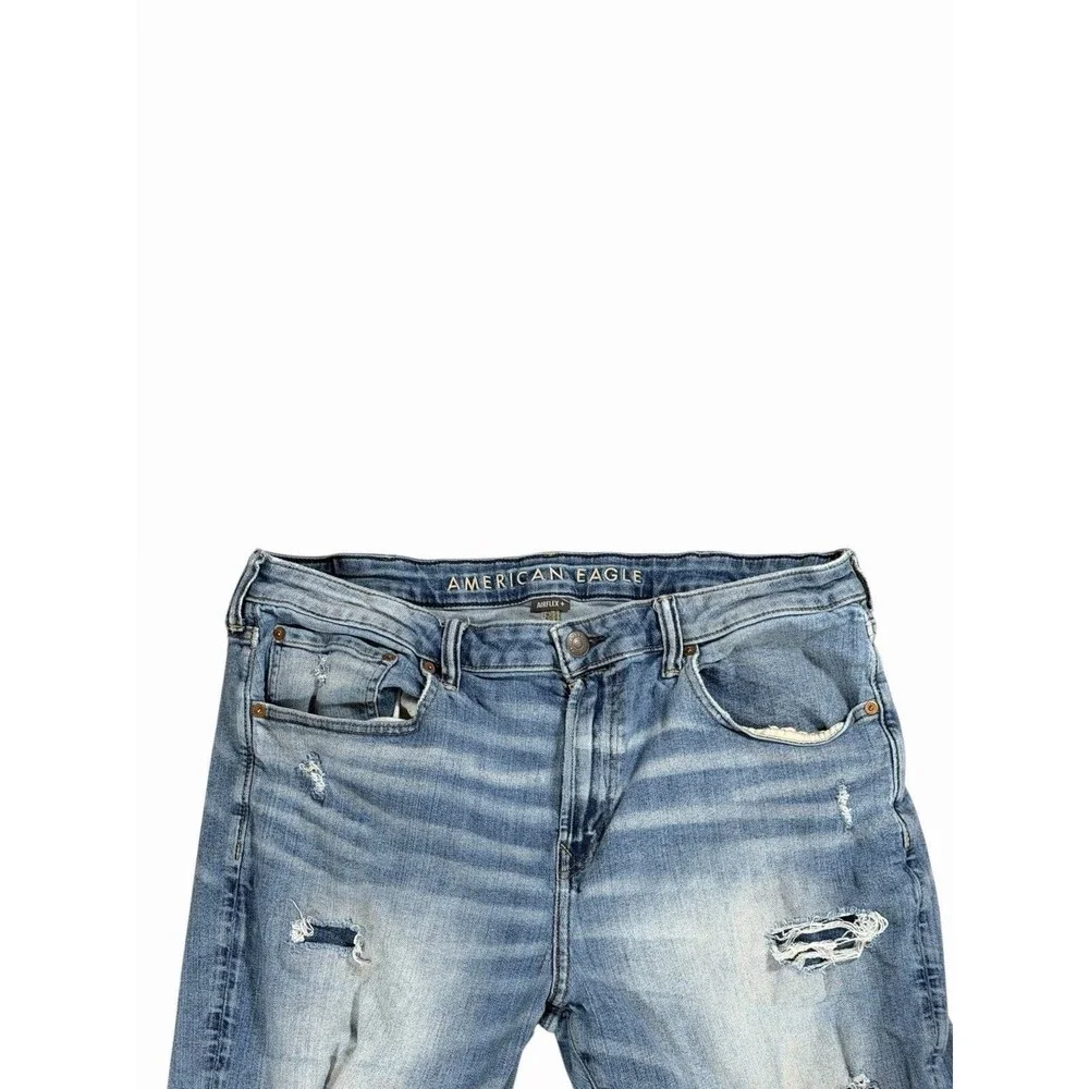 American Eagle Outfitters Airflex+ Straight Men's Jeans Blue Denim, 38 x 32